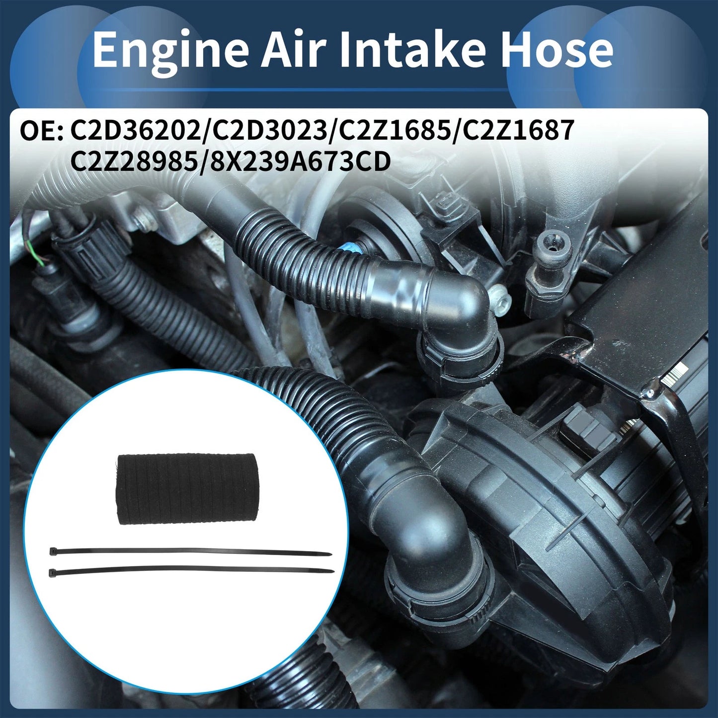 Engine Air Intake Hose for Jaguar XF X250 (2008–2015) No.C2D36202 Rubber
