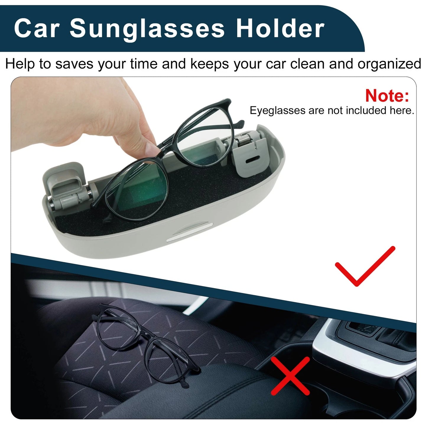 Sunglasses Case for Ford Kuga 3 MK3 ST-Line (2020–2025) Grey Set of 1