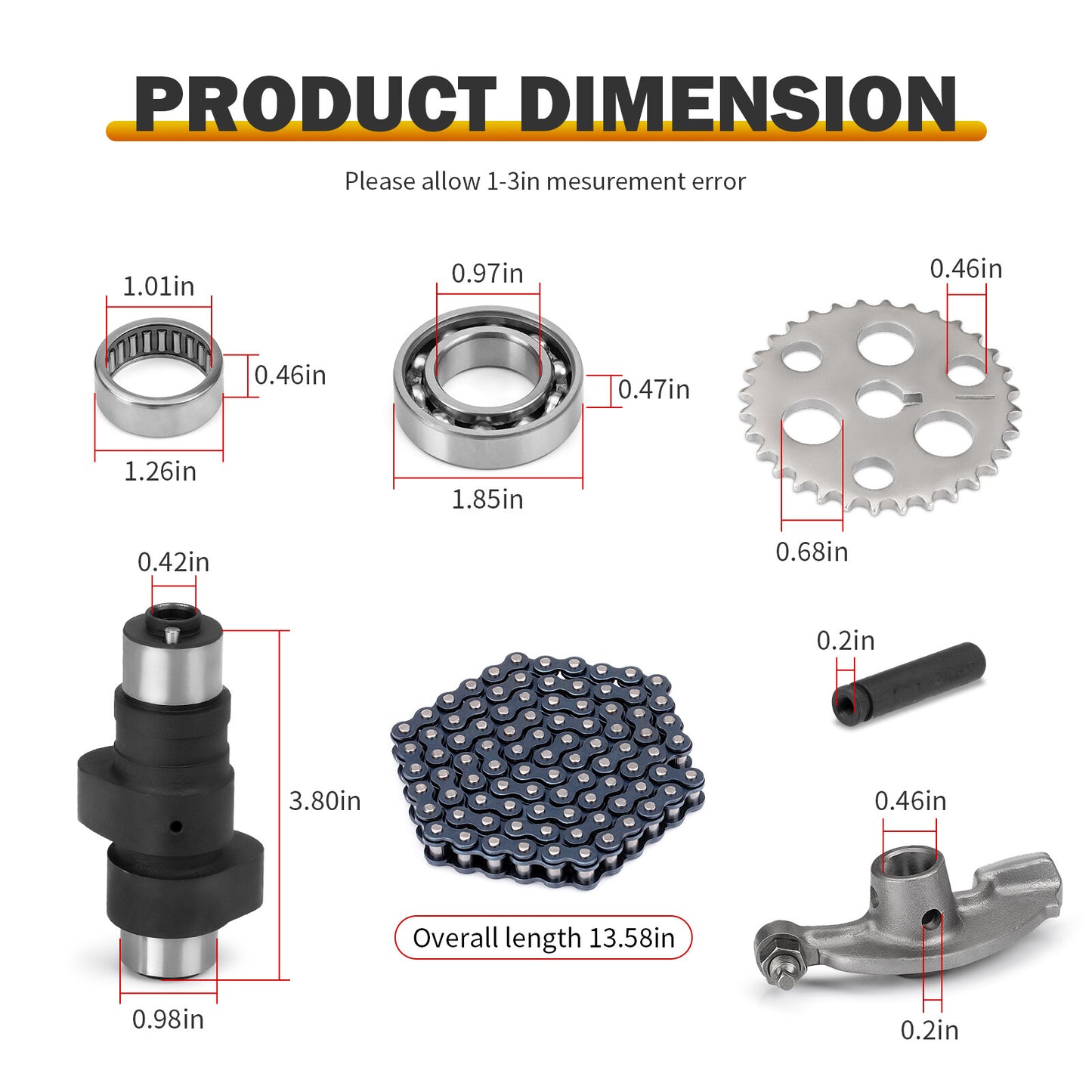 Camshaft and Rocker Arm Bearings for Yamaha Warrior Wolverine Big Bear 350 (1995–2006)