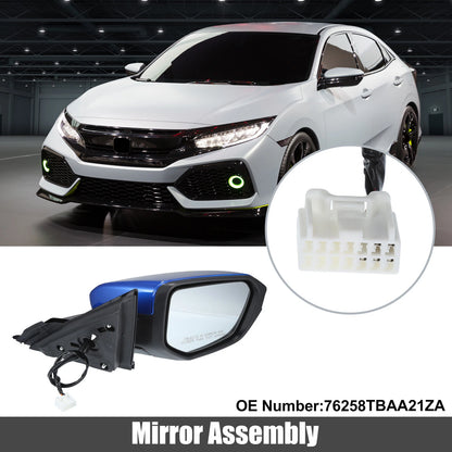 5 Pin Right Side Exterior Door Mirror Assembly for Honda Civic (2016–2020)