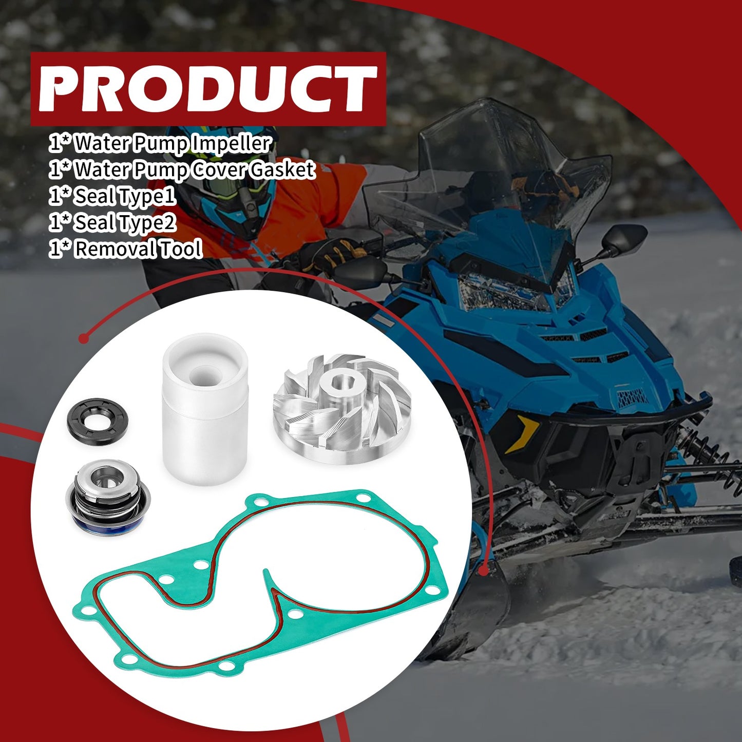 Water Pump Impeller with Gasket for Polaris Switchback Indy RMK (2012–2021)