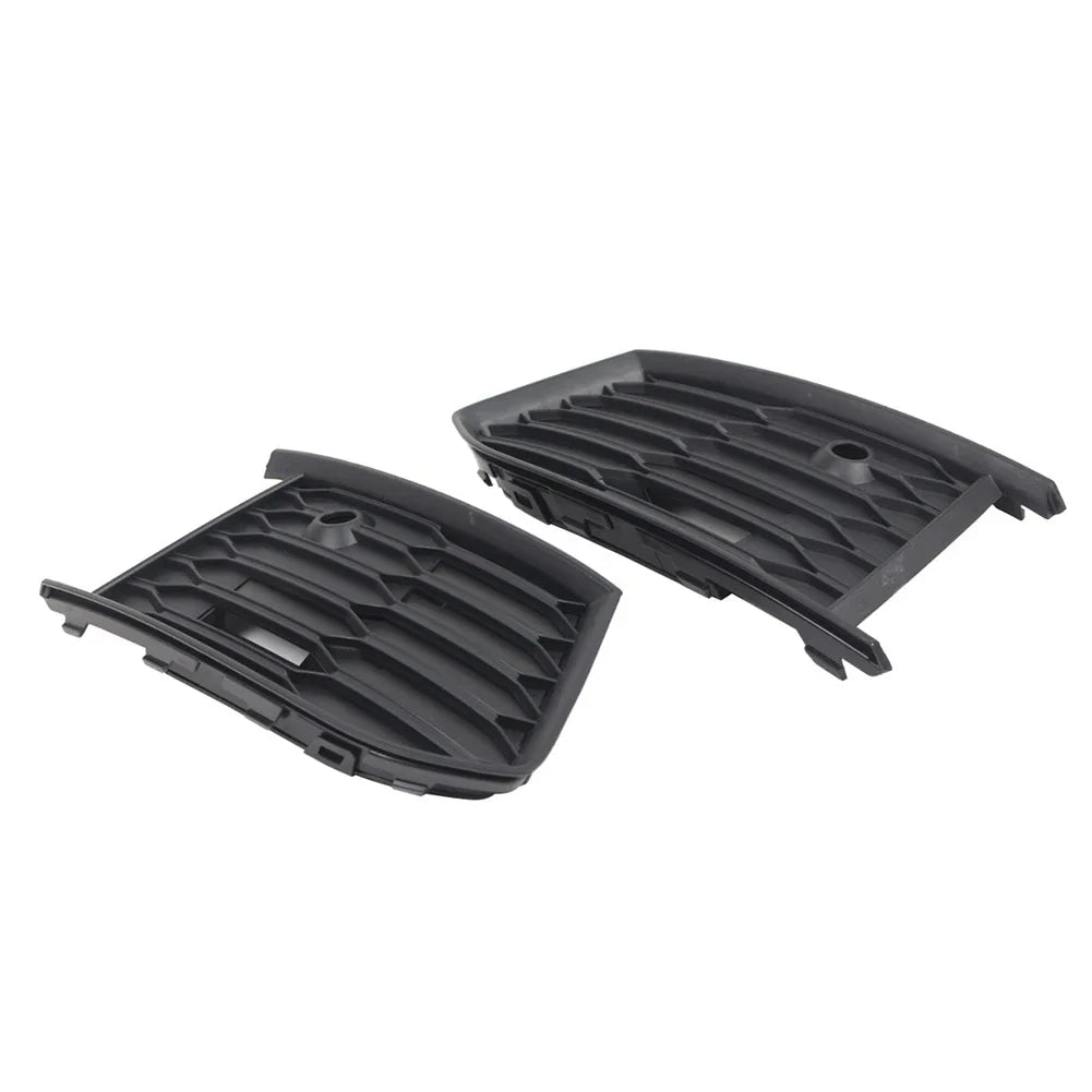 Front Bumper Fog Light Grille Covers Matte Black for Audi A6 S6 (2018-2024)