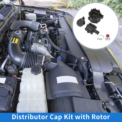 Distributor Cap Kit for Chevy GM SBC BBC 305 327 350 396 (Black)