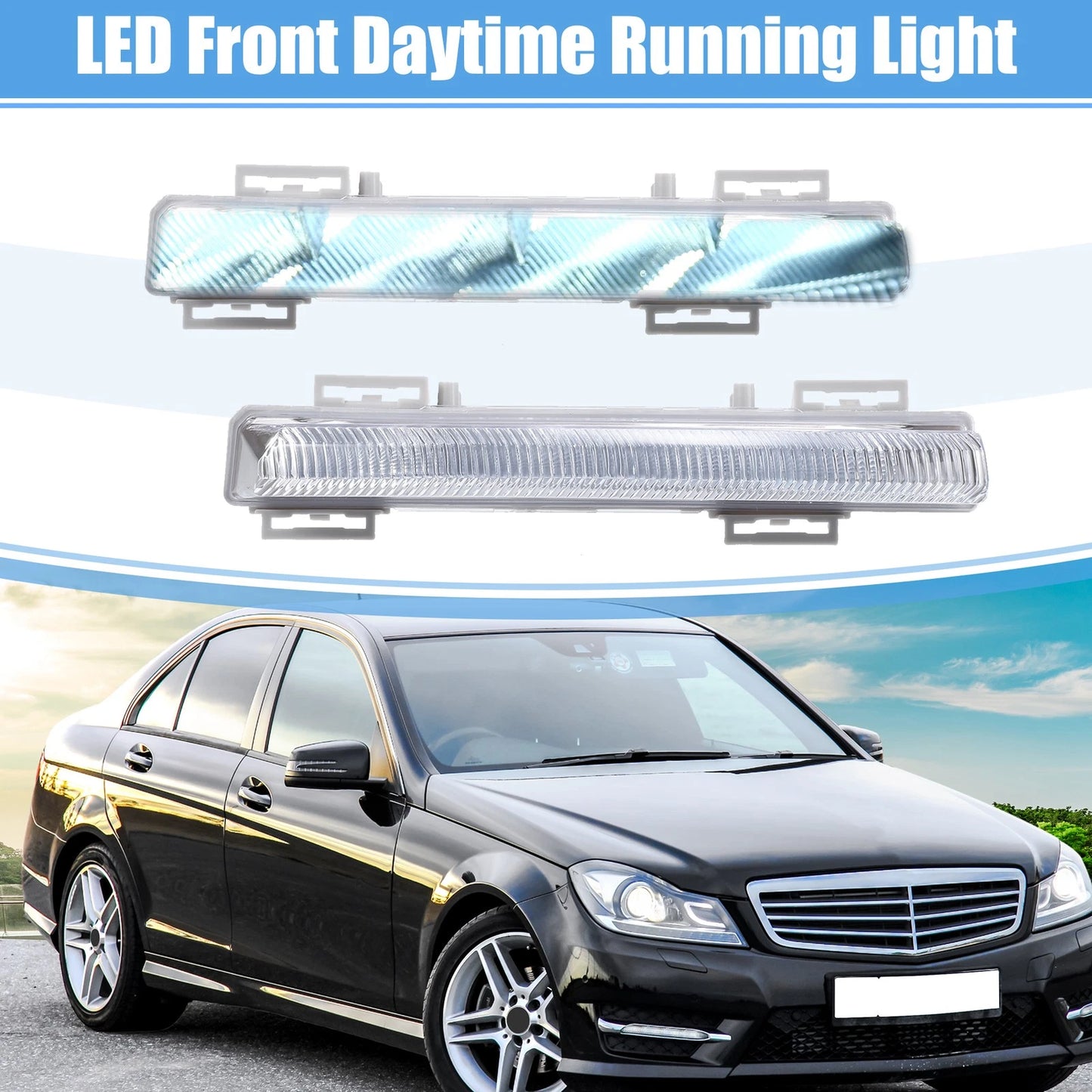 1 Pair Front LED Fog Lights A2049068900 for Mercedes-Benz E-Class (2010–2016)