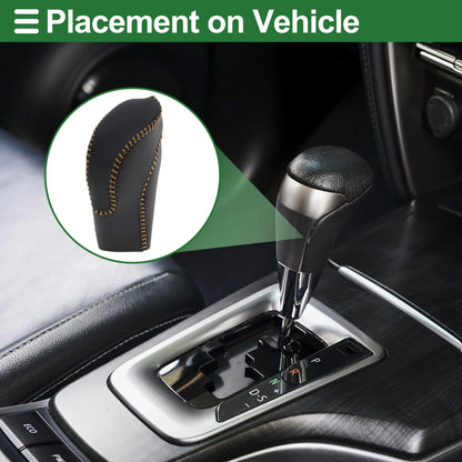 Gear Shift Knob Cover for Subaru Forester (2018–2023) Black Brown Faux Leather