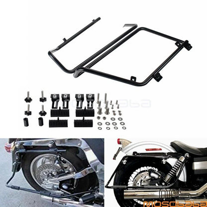 Black Conversion Mount Brackets for Harley Davidson Dyna FLH Hard Saddlebag