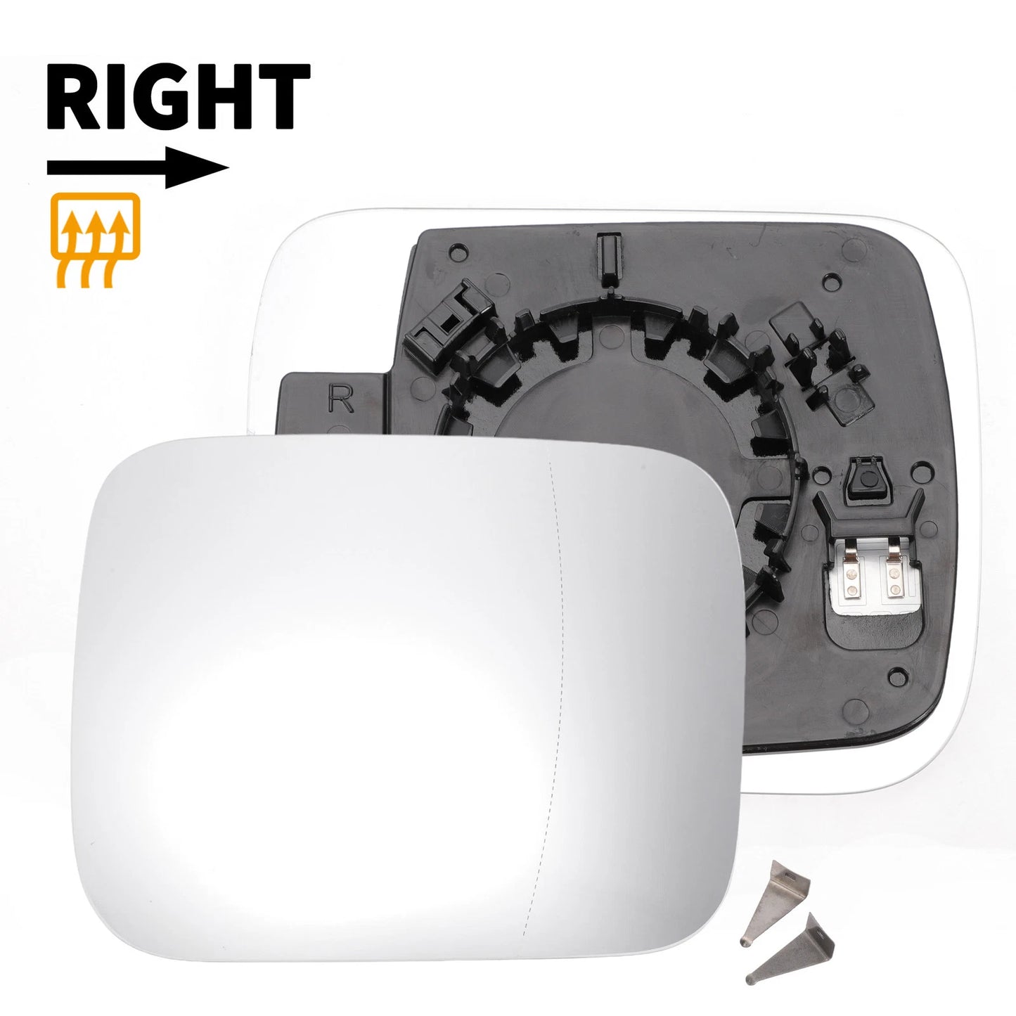 Right Side Heated White Mirror Glass for Jeep Renegade (2014–2022)