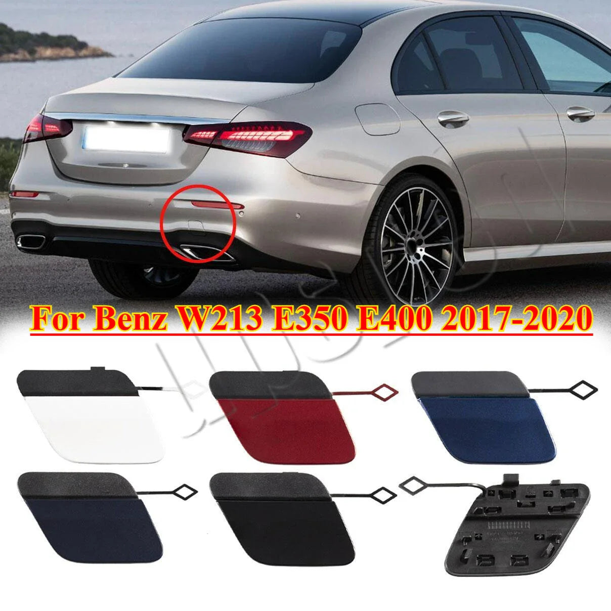 Rear Bumper Tow Hook Eye Cover Cap for Benz W213 E350 E400 (2017–2020)