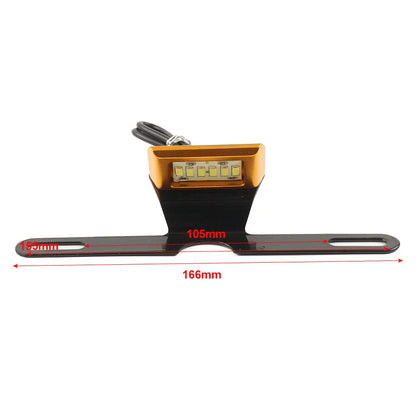 LED Brake Tail Light License Plate Mount Holder Bracket for Motorcycle Black