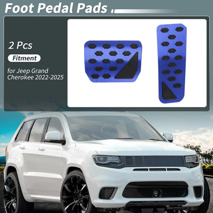 2Pcs Foot Pedal Pads Cover for Jeep Grand Cherokee (2022–2025) Blue