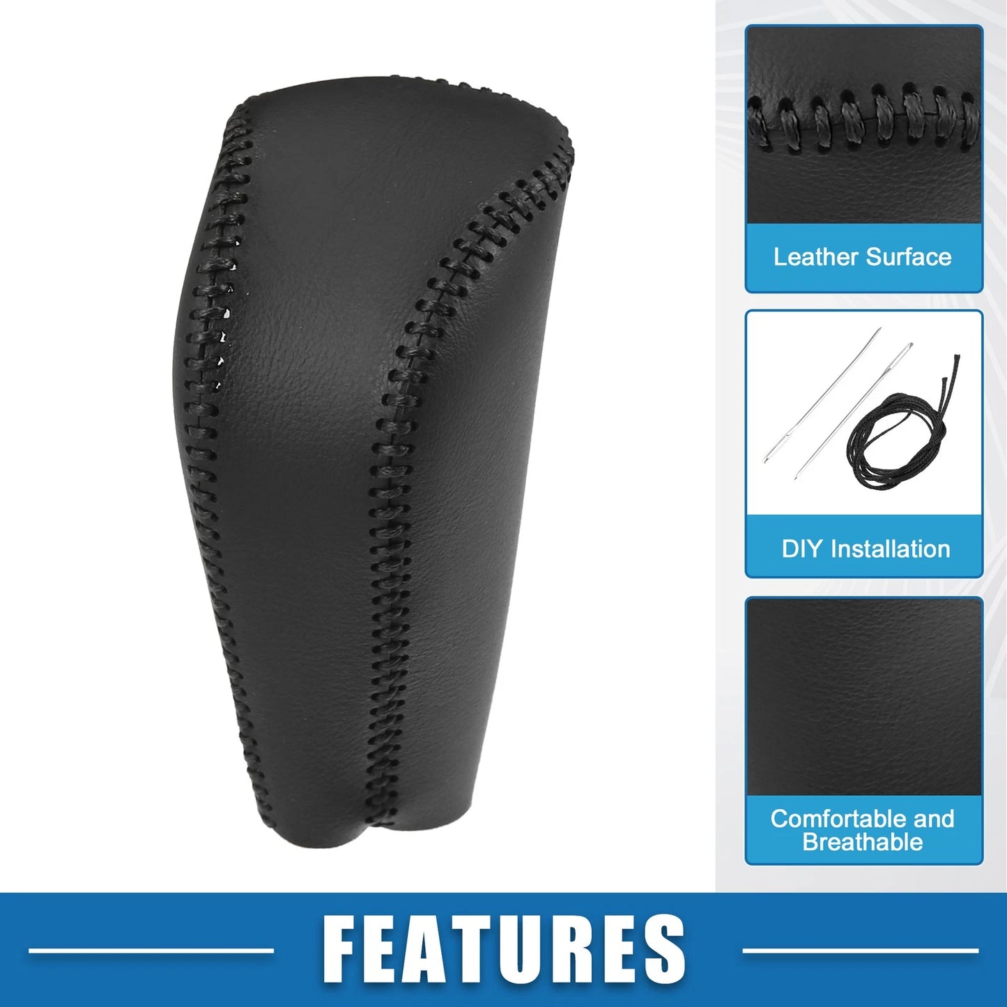Gear Shift Lever Cover for Honda Odyssey (2015–2018) Black Stitches