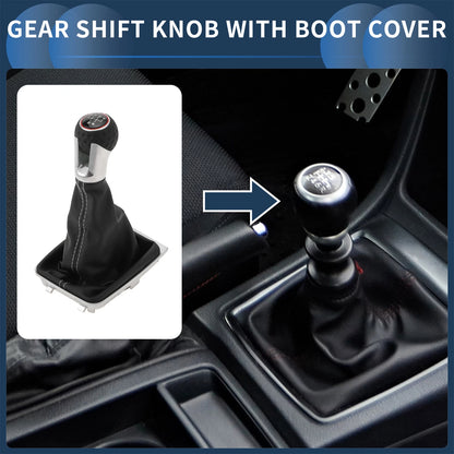 5 Speed Gear Shifter Knob with Cover for VW Golf GTI GTD (2013–2018) Faux Leather