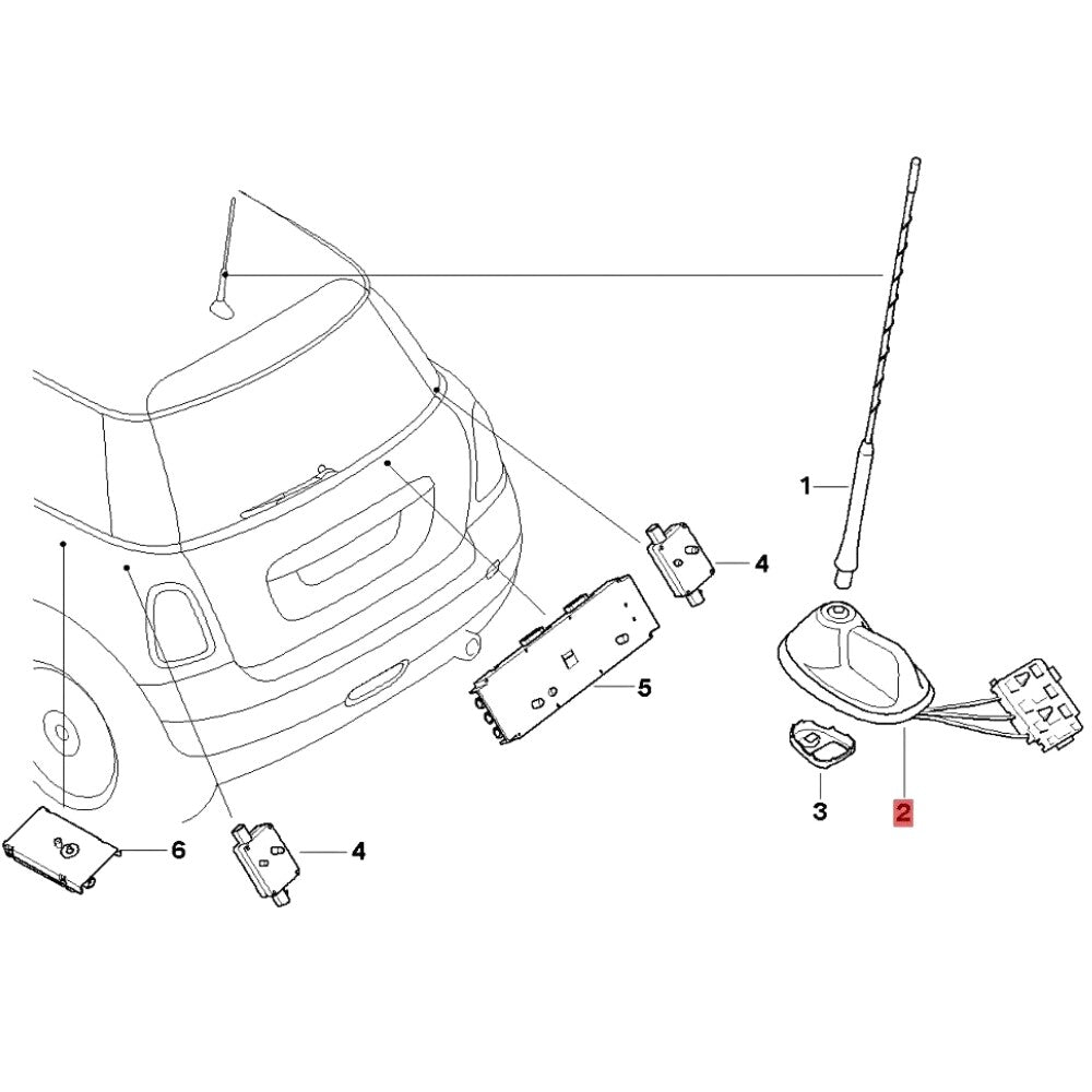Roof Antenna Base Assembly for MINI Cooper Clubman (2007–2019)