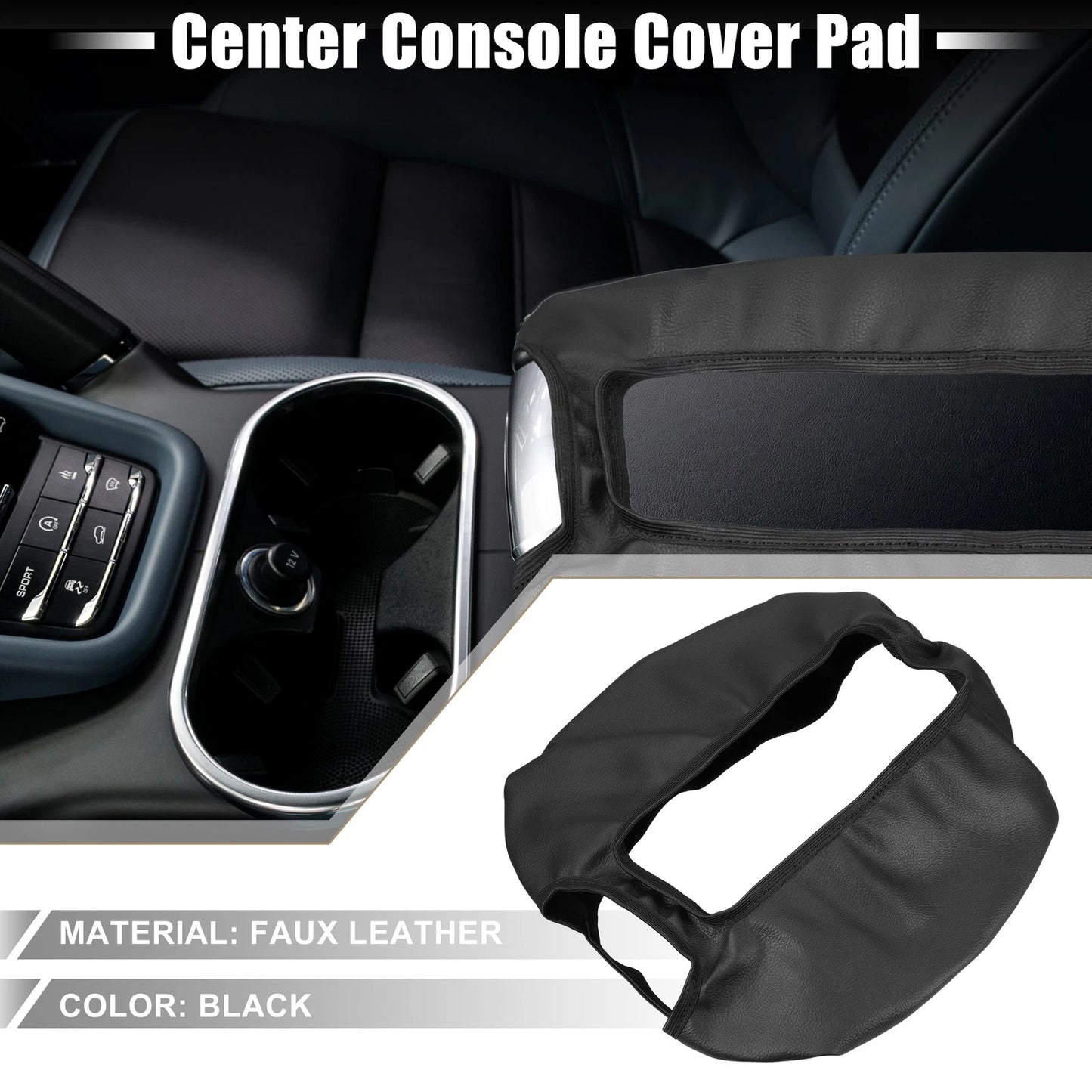 Center Console Cover Pad for Chevy Silverado 1500 1500HD (2007–2014) Black