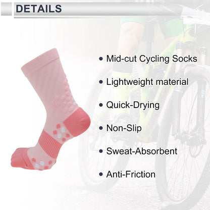 Cycling Socks Anti-Friction Size L Mid-Cut Pink