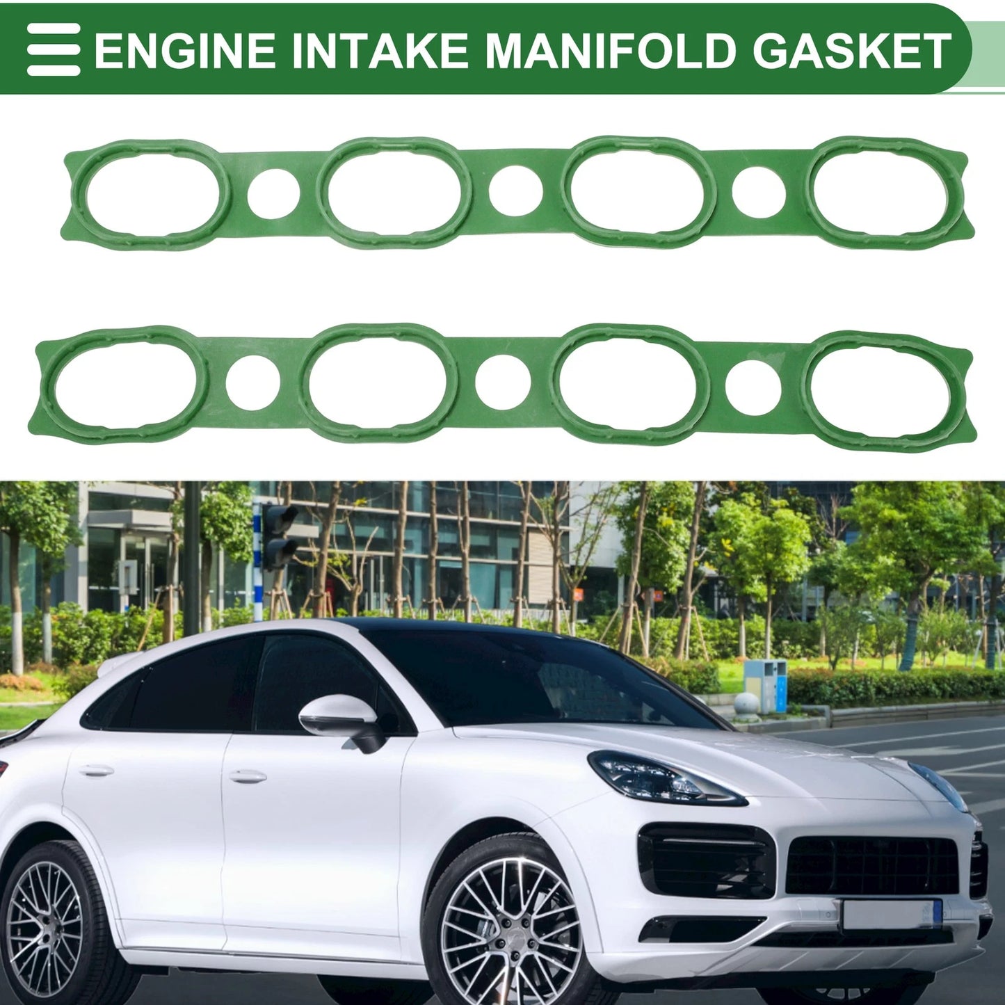 Set of 2 Engine Intake Manifold Gaskets for Porsche Cayenne (2003–2006) 94811014501 Rubber