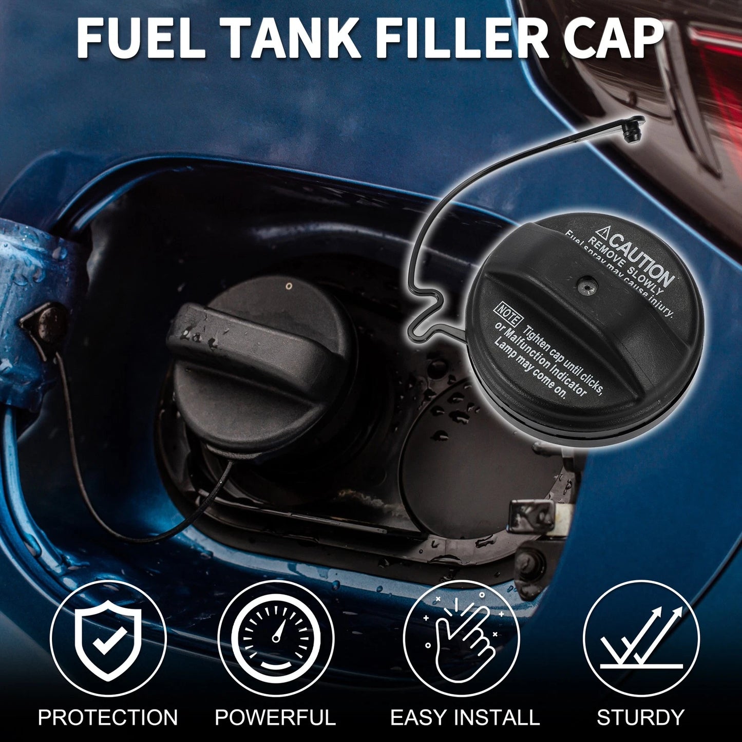 Fuel Filler Cap No.7730033070 for Toyota 4Runner (2003–2009) Black White