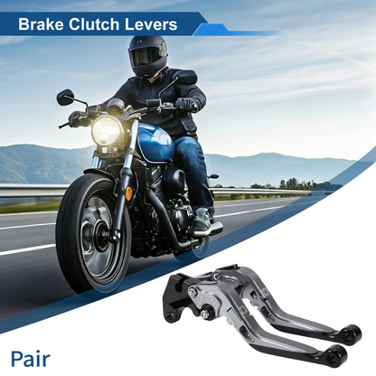 Adjustable Brake Clutch Levers for Yamaha MT125 (2014–2021) Titanium Black