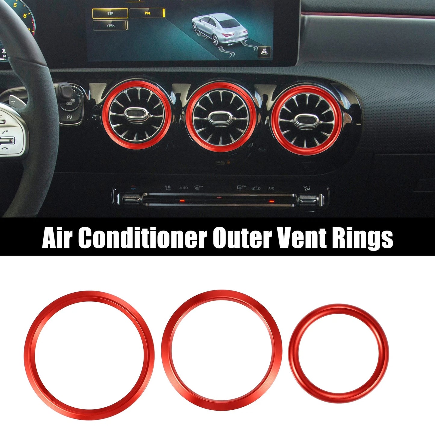7 Pcs Air Conditioning Outer Vent Rings Covers for Mercedes Benz A-Class (2013–2020)