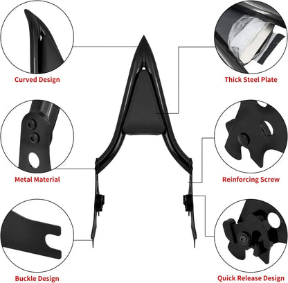 Detachable Sissy Bar Rear Backrest Pad for Harley Sportster 883 1200 (2004-2023)