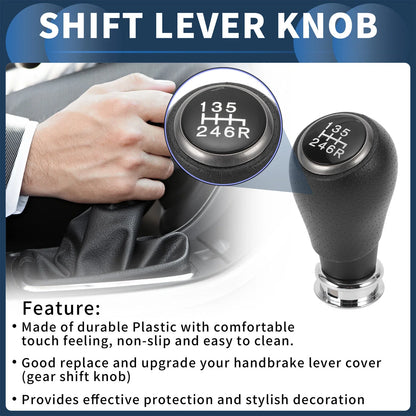 6 Speed Gear Shift Knob for Honda CR-V 2006-2011 Plastic Black Silver Tone