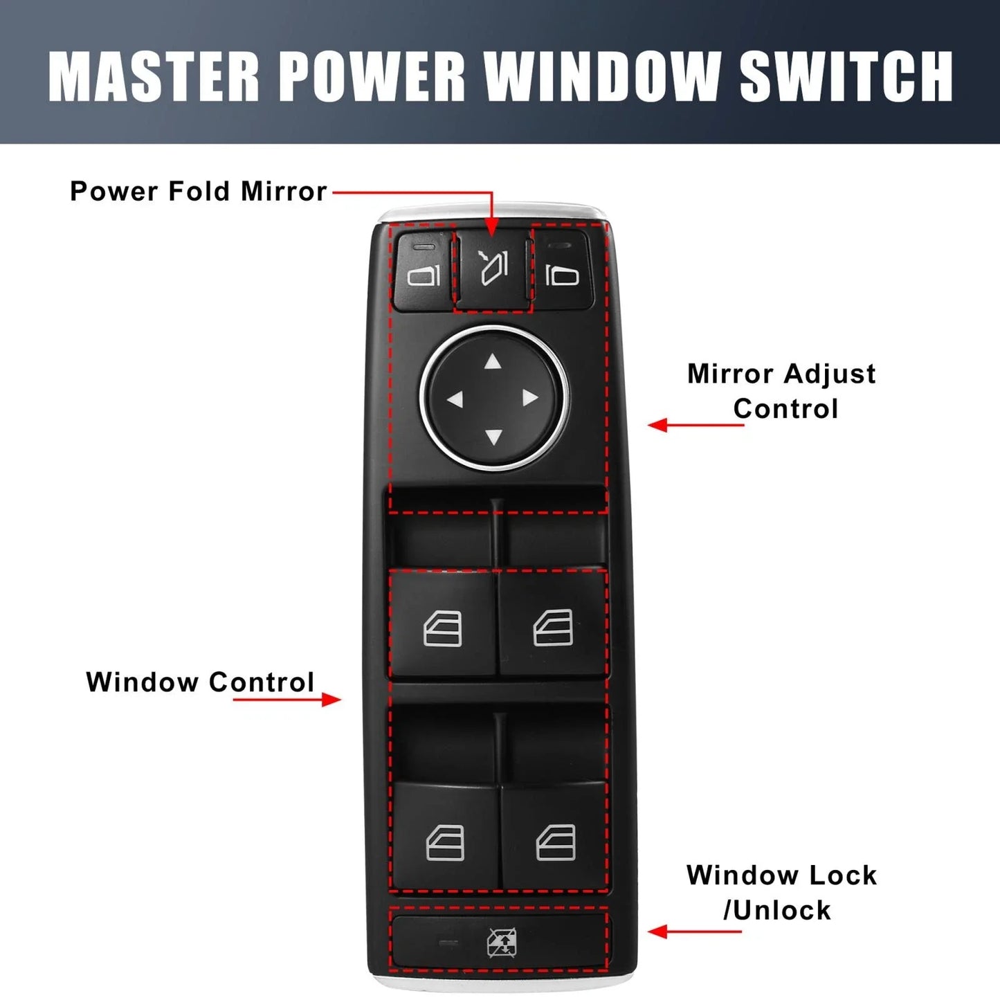 Master Power Window Switch for Mercedes-Benz C200 C250 (2010-2014)