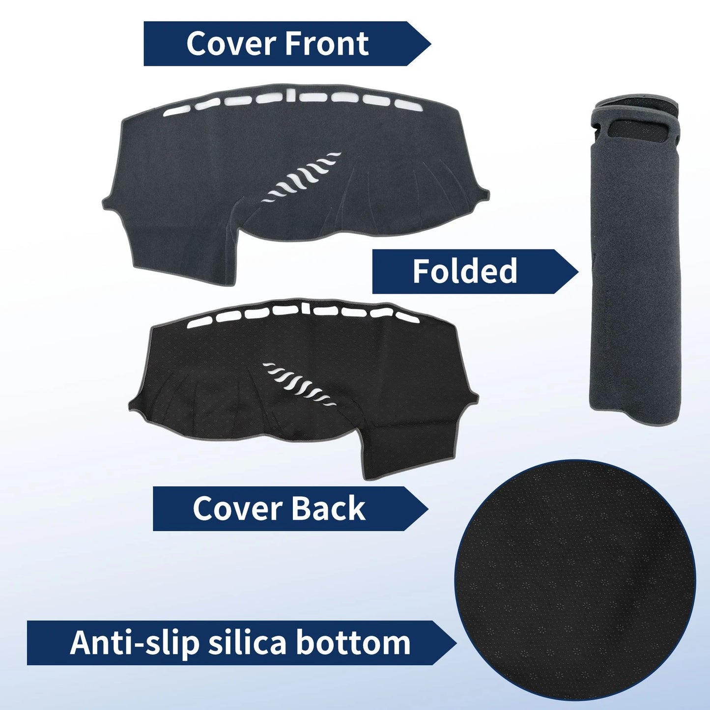 Dash Cover for Ford Focus MK3 (2012–2018) Without HUD, Polyester, Gray