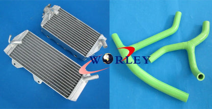Aluminum Radiator & Green Silicone Hose for Kawasaki KX450F (2006–2008)
