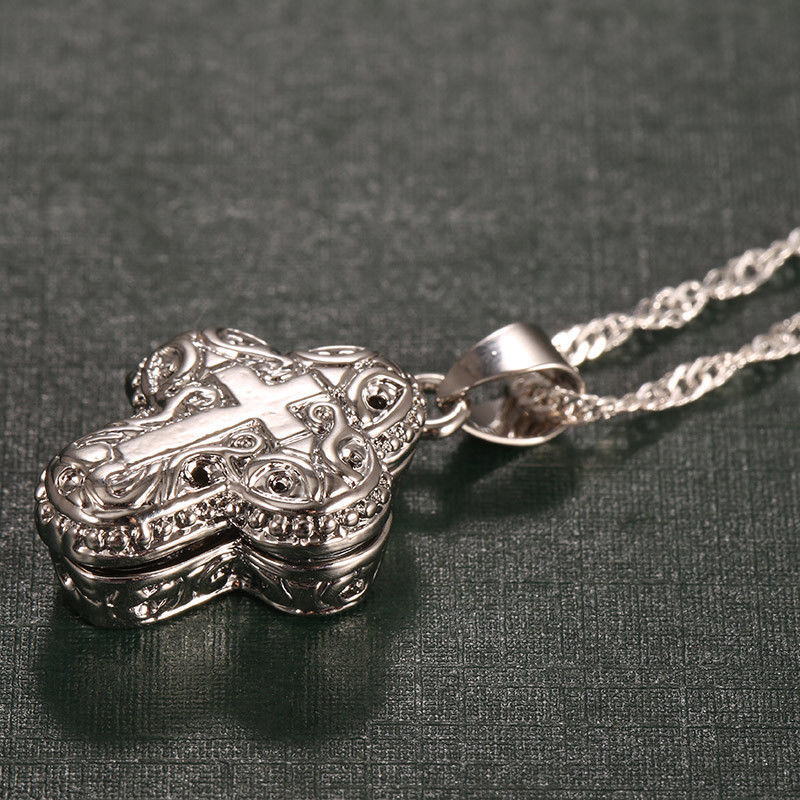 Christian Jesus Cross Locket Pendant for Catholic Faith