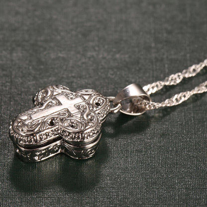 Christian Jesus Cross Locket Pendant for Catholic Faith
