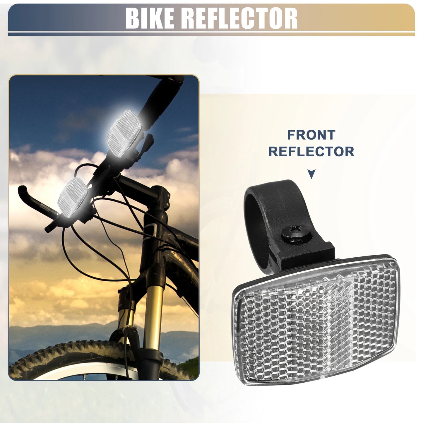 Bike Reflectors 2.13"x1.57" for Bicycle Accessories (Universal Fit)