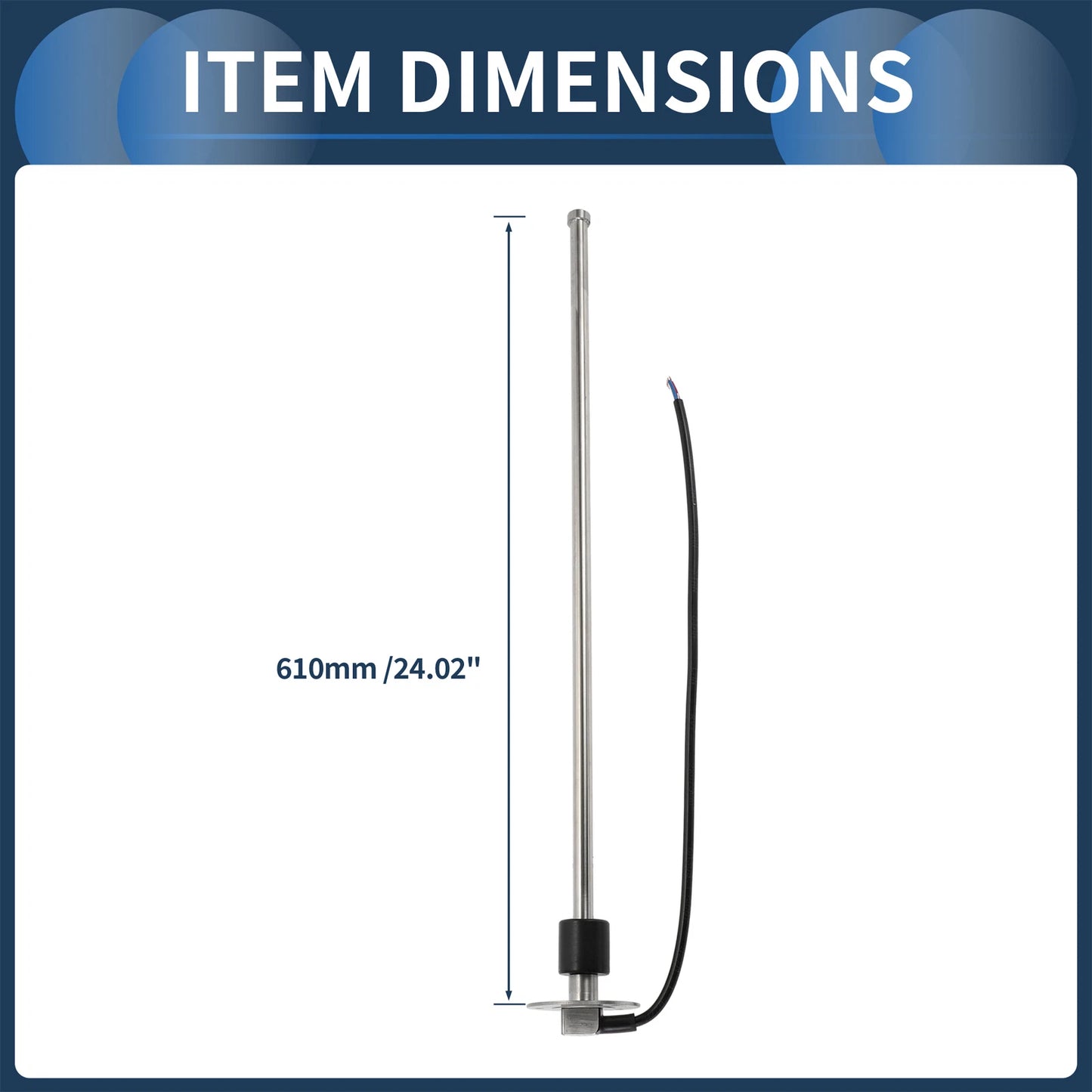 Fuel Sending Unit and Gauge Kit 240-33 Ohm 610mm for Boat Car Truck