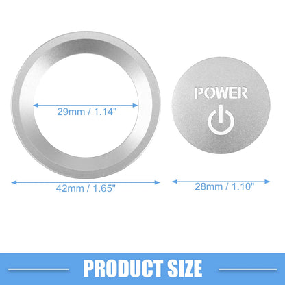 Ignition Button Sticker for Honda Accord (2018–2022) Silver Tone