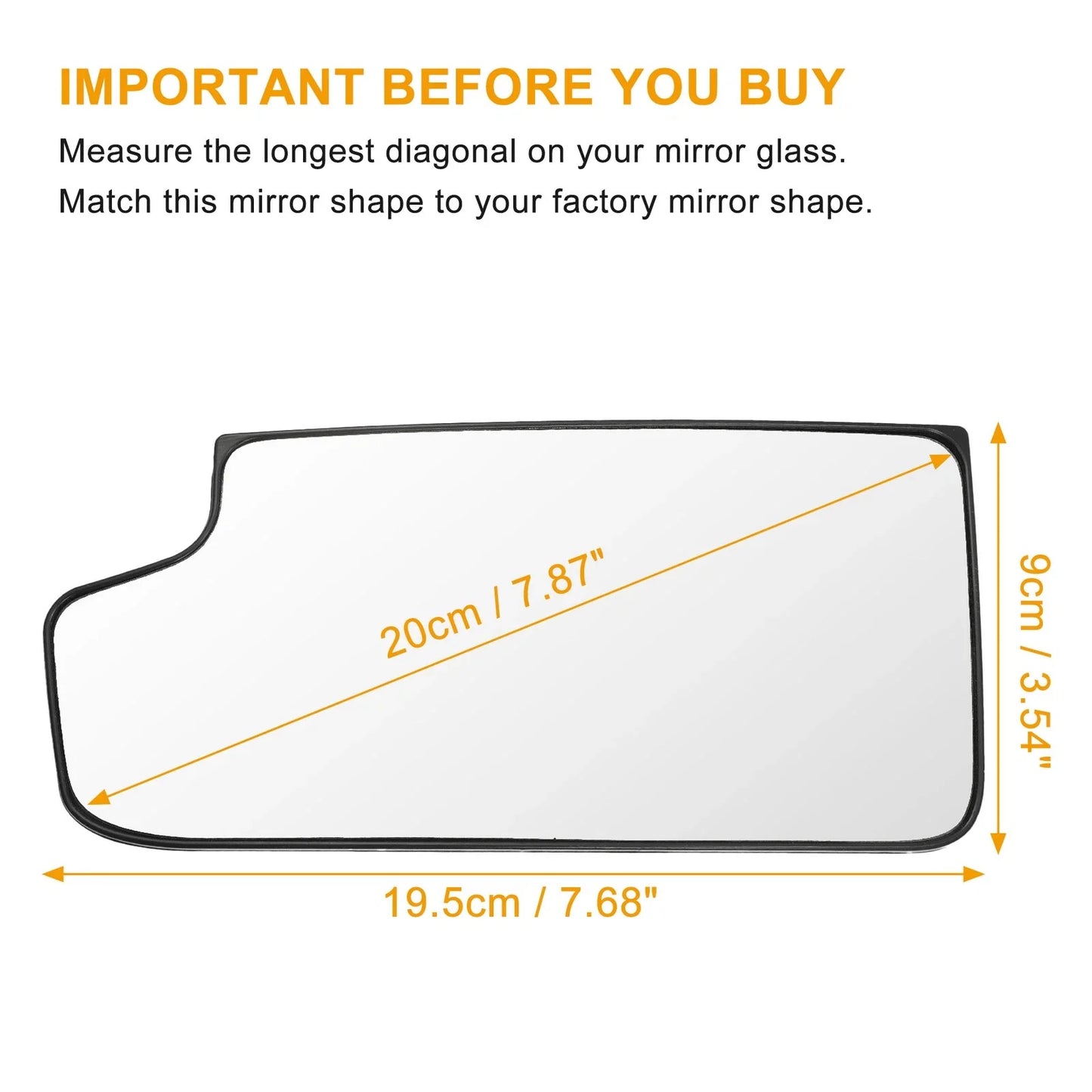 Driver Side Rearview Mirror Glass for Chevrolet Silverado 1500 (2014-2018)