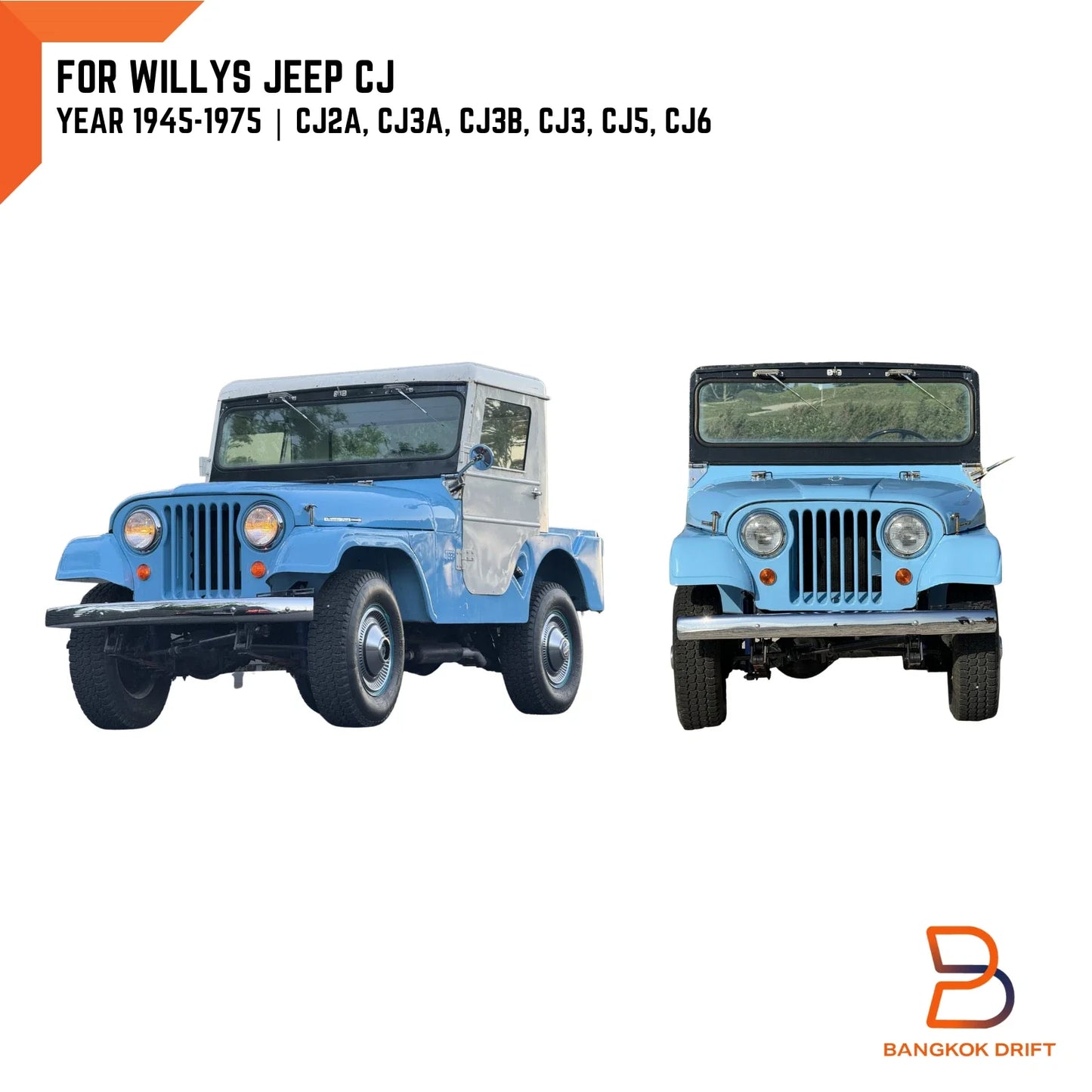 Yellow Lens Turn Signal Parking Light Lamp for Willys Jeep CJ (1945-1975)