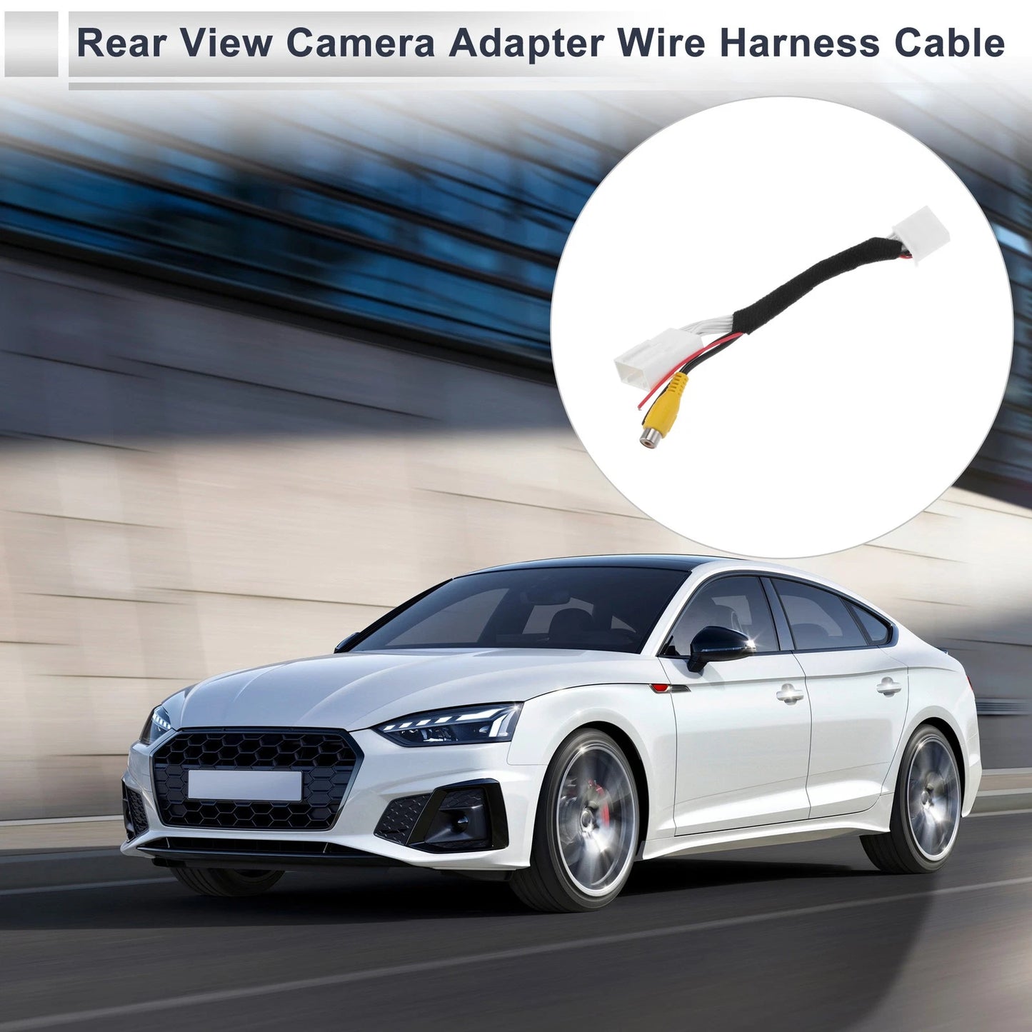 Rear View Camera Adapter Wire Harness for Toyota 4Runner (2012–2014) RCA Black