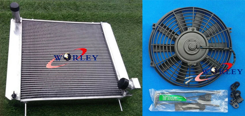 3-Core Aluminum Radiator with Fan for Jaguar XKE Series 1 (1961–1968)