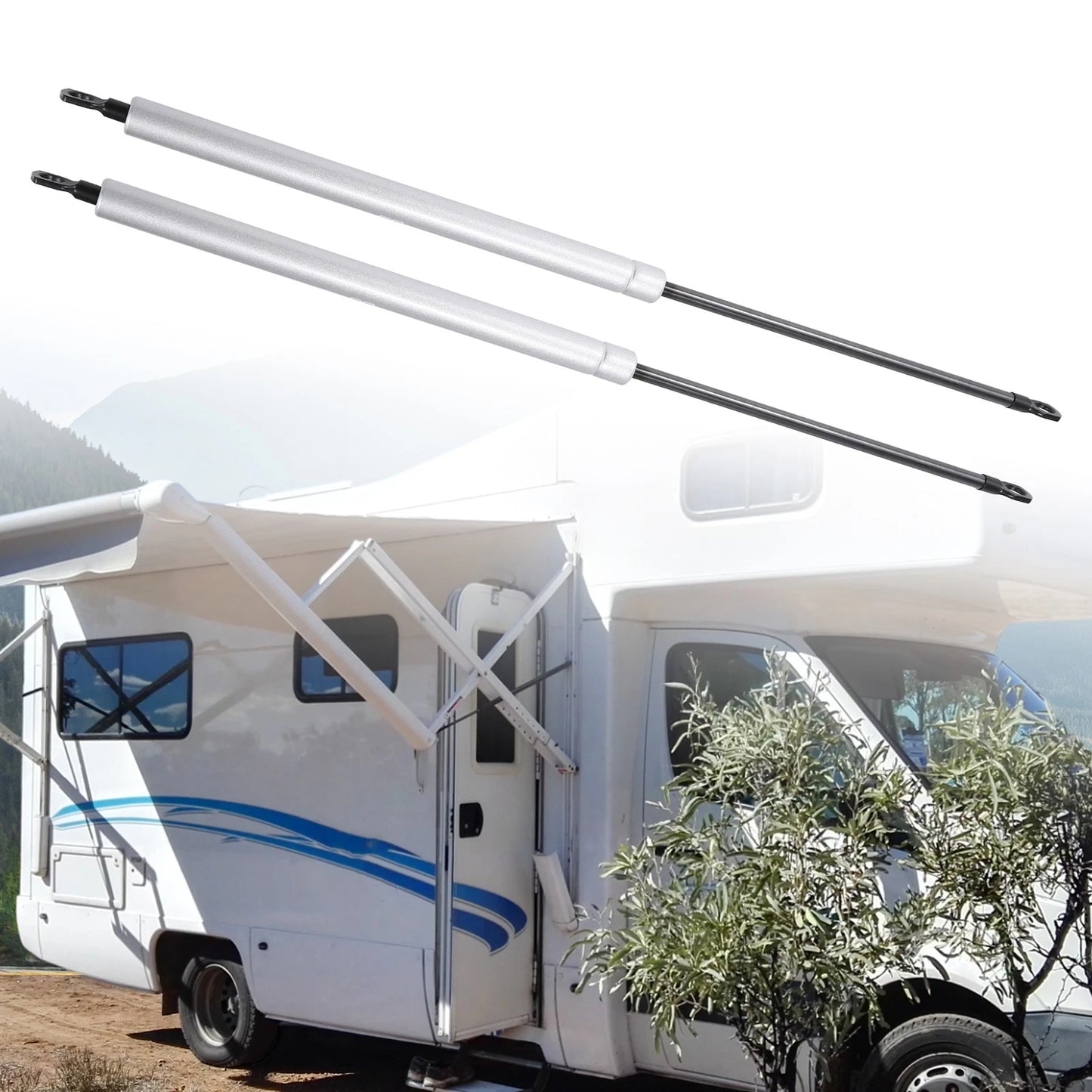 2Pcs 20 Inch Lift Supports Strut Shocks Gas Spring for RV (100Ibs/445N)
