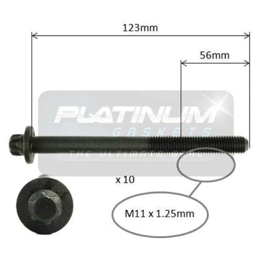 Engine Cylinder Head Bolt Set for Nissan QASHQAI J11 4cyl 2.0L MR20DD 2014~2020