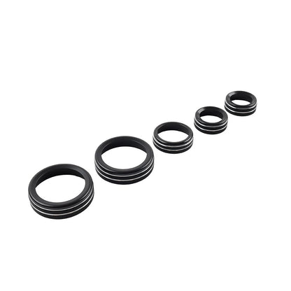 5 Pcs AC Headlight Radio Switch Knob Ring for Ford Maverick (2022–2023) Black