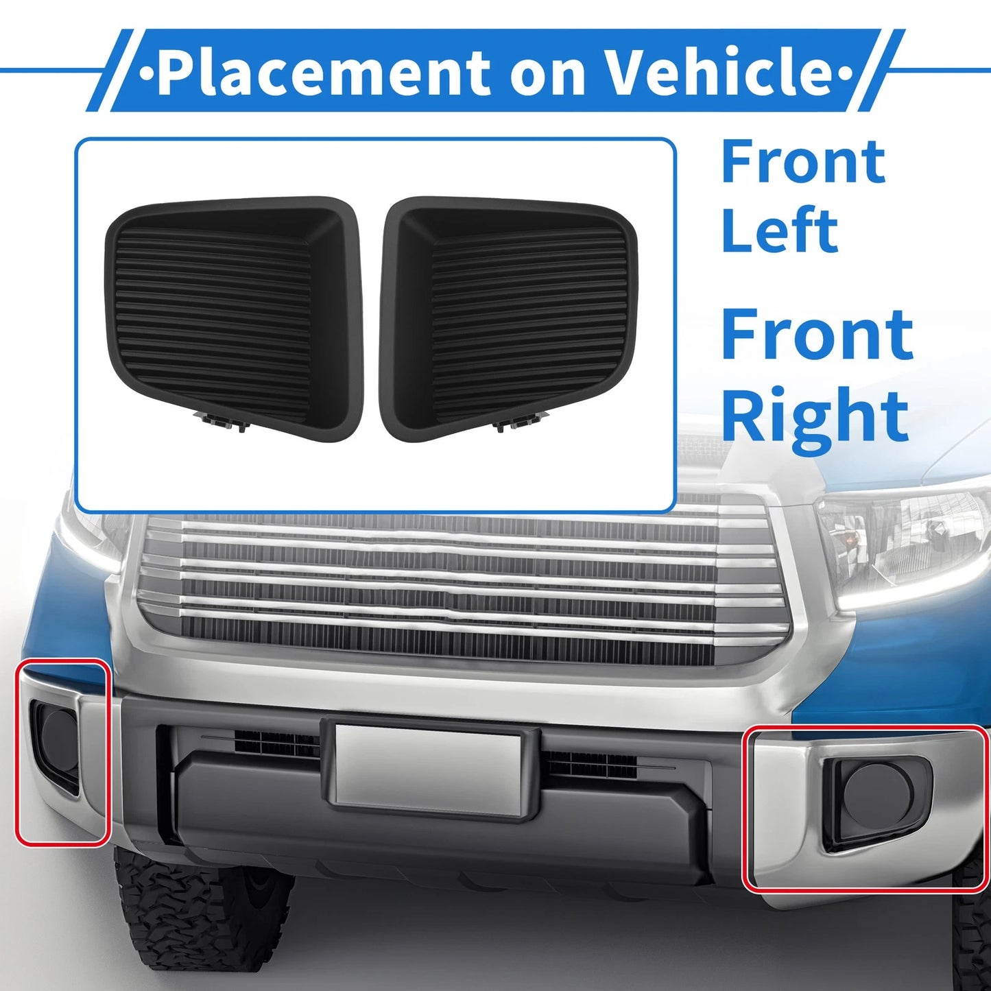 Set of 2 Fog Light Grilles No.521270C060 for Toyota Tundra