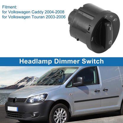 Headlight Switch No.1T0941431B for Volkswagen Caddy (2004–2008) Black