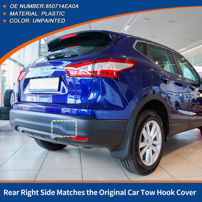Rear Car Bumper Tow Hook Cover for Nissan Qashqai J11 (2014–2020) No.850714EA0A Unpainted