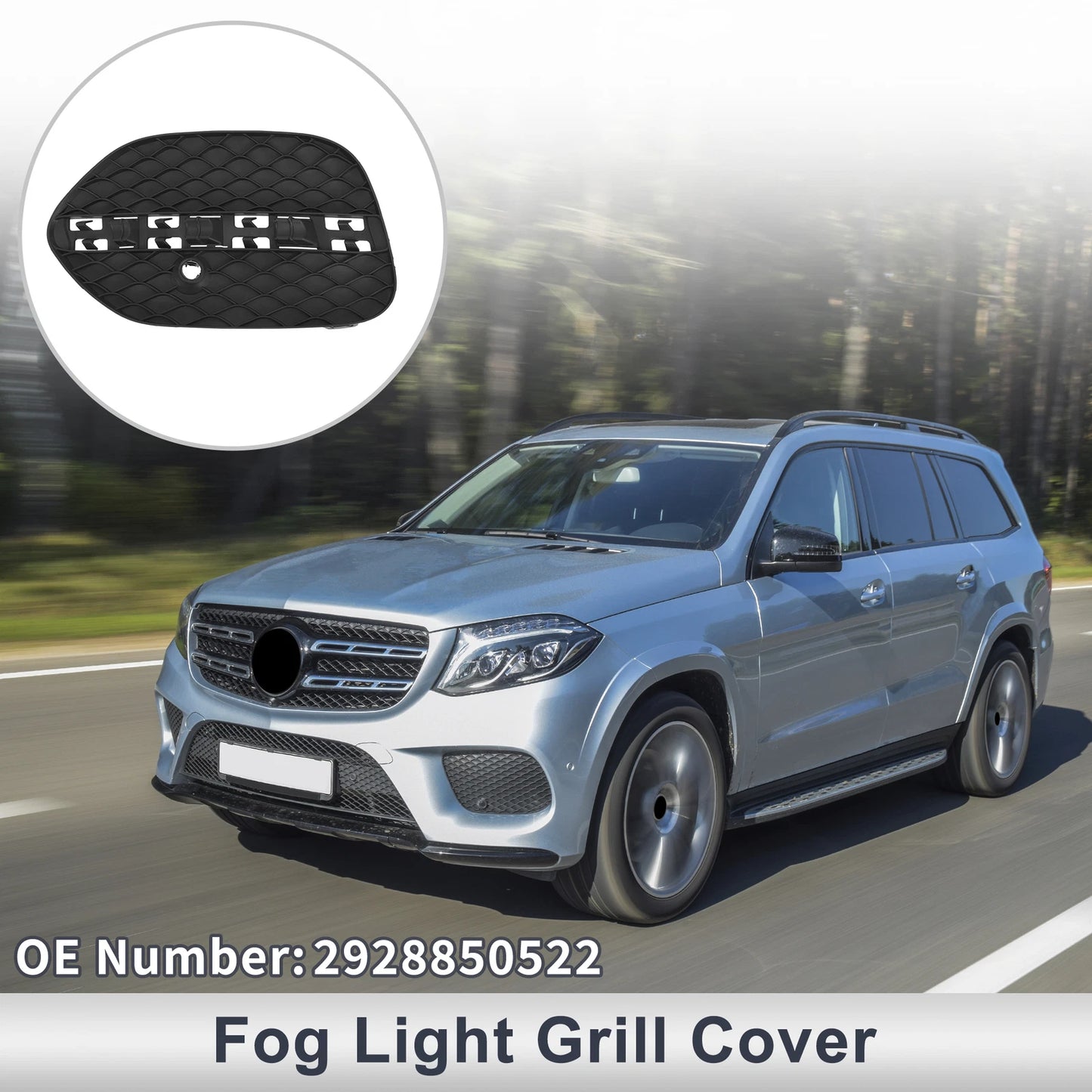 1 Pc Fog Light Grill for Mercedes-Benz (No. 2928850522) Black
