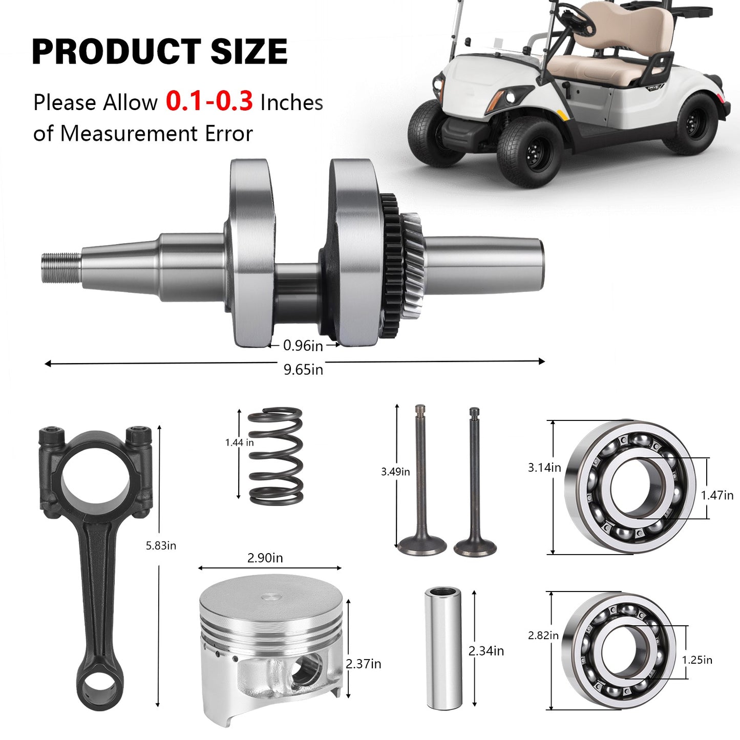 Connecting Rod & Piston Valve for Yamaha Golf Cart G14A (1995–1996)