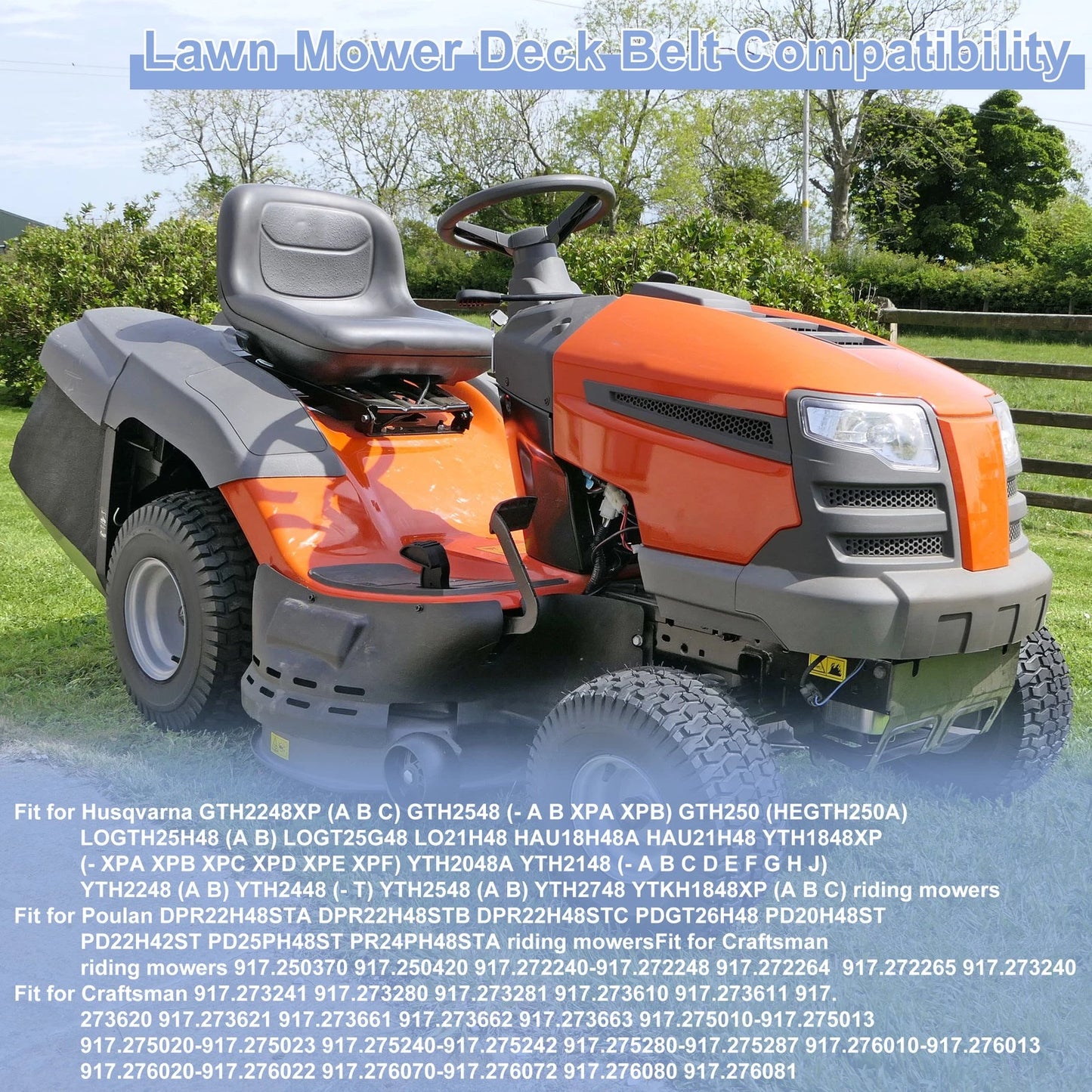 Lawn Mower Deck Belt for Husqvarna GTH2248XP, GTH2548 (180808)