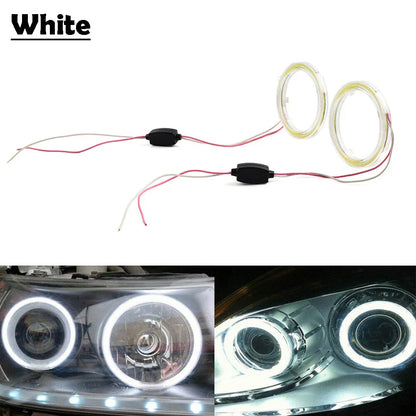 70MM LED Halo Ring Fog Headlights for Universal Car 12V