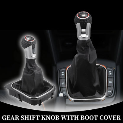 6 Speed Gear Shift Knob with Boot for VW Golf 5 (2003–2008) Faux Leather