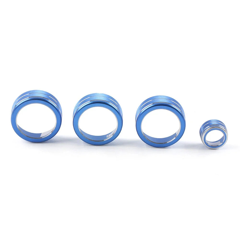 AC Climate Control Knob Ring Cover for Honda Civic 2022-2023 Blue 4 pcs