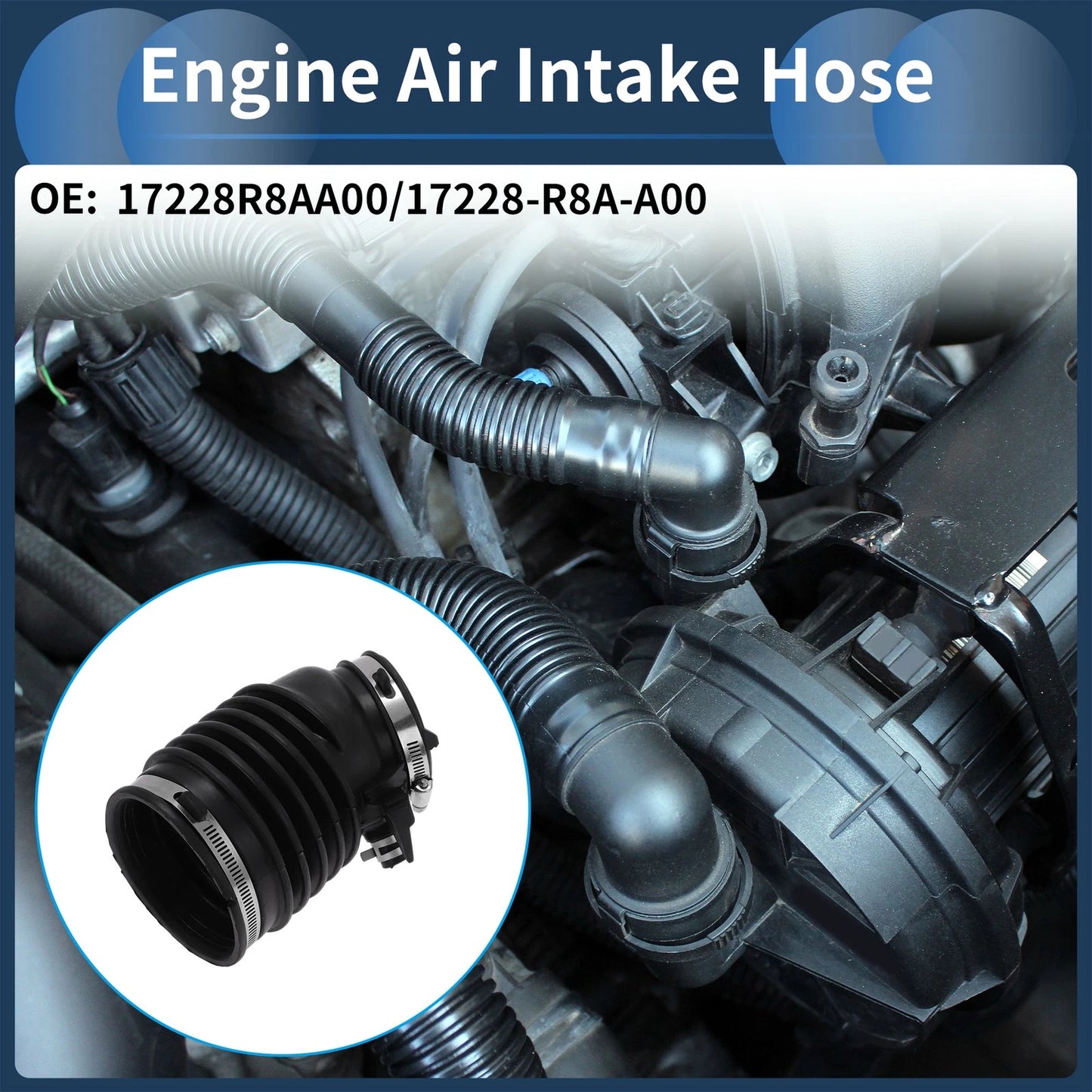 Engine Air Intake Hose for Acura RDX 3.5L (2007–2012) No. 17228R8AA00 Rubber Clamp